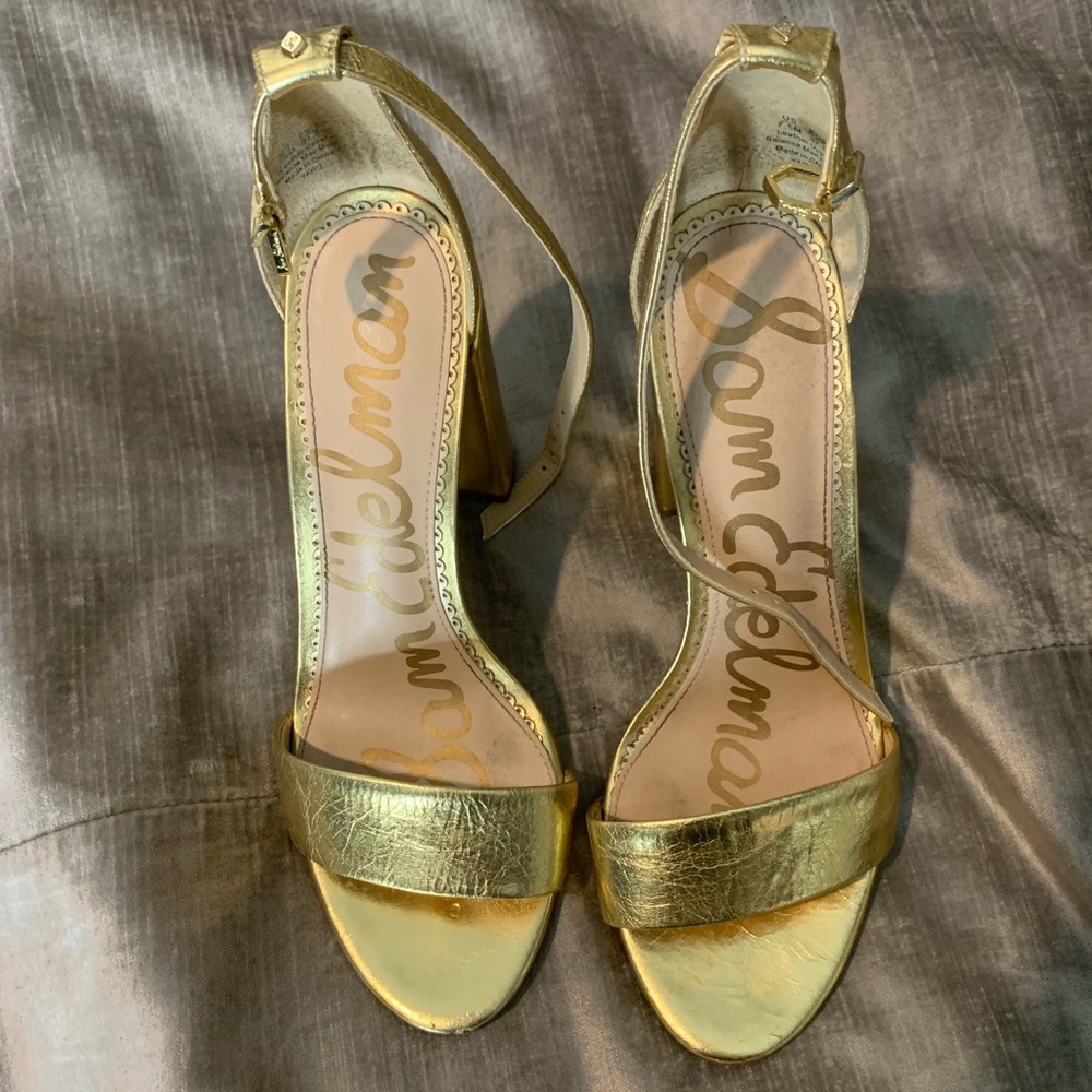 SAM EDELMAN GOLD HEELS